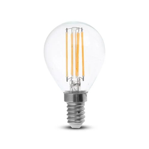 V-TAC P45 filament LED lámpa izzó 4W, E14, meleg fehér - 4300
