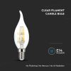 V-TAC C35 filament gyertyaláng LED lámpa izzó 4W, E14, meleg fehér - 214302