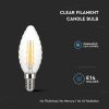 V-TAC fényerőszabályozható C35 filament csavart gyertya LED lámpa izzó 4W, E14, meleg fehér - 214367