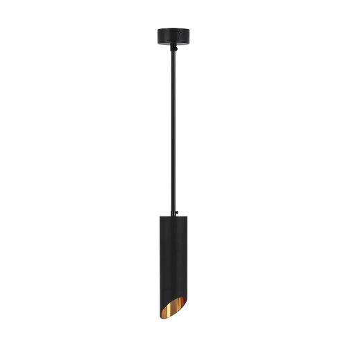 V-TAC függeszthető GU10 LED spot lámpatest, fekete, arany belsővel, 20 cm - 6684