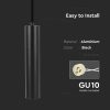 V-TAC függeszthető GU10 LED spot lámpatest, fekete, arany belsővel, 30 cm - 6686