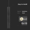 V-TAC függeszthető GU10 LED spot lámpatest, fekete, arany belsővel, 50 cm - 6687