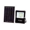 V-TAC 6W fekete házas napelemes LED reflektor, szolár fényvető távirányítóval, természetes fehér - 6965