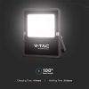 V-TAC 16W fekete házas napelemes LED reflektor, szolár fényvető távirányítóval, természetes fehér - 6969