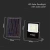 V-TAC 20W fekete házas napelemes LED reflektor, szolár fényvető távirányítóval, természetes fehér - 6971