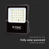 V-TAC 20W fekete házas napelemes LED reflektor, szolár fényvető távirányítóval, természetes fehér - 6971