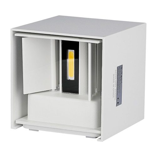 V-TAC fehér kültéri négyzet fali lámpa állítható fénysugárral - IP65, 6W, természetes fehér - 7088