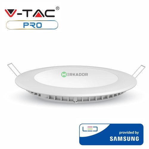 V-TAC süllyeszthető kerek LED panel - 12W - Samsung chip - 3000K - 712