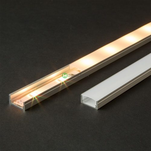 Felületre szerelhető LED szalag U profil fehér fedlappal - 1m