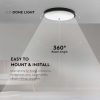 V-TAC IP44 kerek LED mennyezeti lámpa 18W, 100 Lm/W - fekete kerettel, meleg fehér - 7633