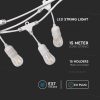 V-TAC fehér 15m party fényfüzér vízálló E27 foglalattal LED égőhöz - 7699