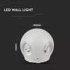 V-TAC fali 4W gömb LED lámpa, fekete - természetes fehér - 8552