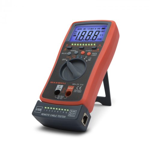 Maxwell 25334 digitális multiméter automata kábel teszterrel