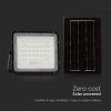 V-TAC 6W fekete házas napelemes LED reflektor, szolár fényvető távirányítóval, hideg fehér - 7821