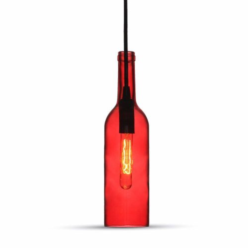 V-TAC mennyezeti üveg palack csillár - piros - 3769
