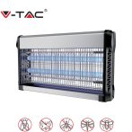   V-TAC elektromos rovarölő, szúnyogirtó - szúnyogriasztó UV lámpa, 2x20W - 11182
