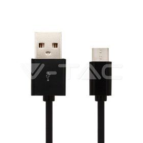 V-TAC MicroUSB kábel 1,5m hosszú, fekete  - SKU 8448