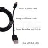 V-TAC MicroUSB kábel 1,5m hosszú, fekete  - SKU 8448