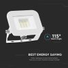 V-TAC PRO 10W SMD LED reflektor, 6500K Samsung chipes fényvető fehér házzal - 10013