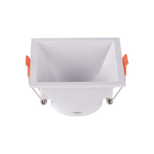 V-TAC beépíthető GU10 LED mélyített spot műanyag lámpa keret, fehér/fix szögletes lámpatest - 6638